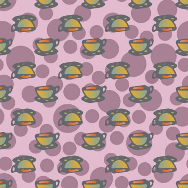 Bardak kahve veya çay arka plan seamless modeli üzerinde noktalı.