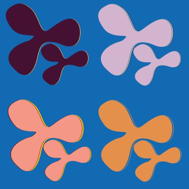 Su sıçramalarına ve parlak renkli boya arka plan üzerinde izole BLOB'lar vektör.