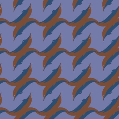 Dekoratif renkli seamless modeli sevimli yunuslar ile