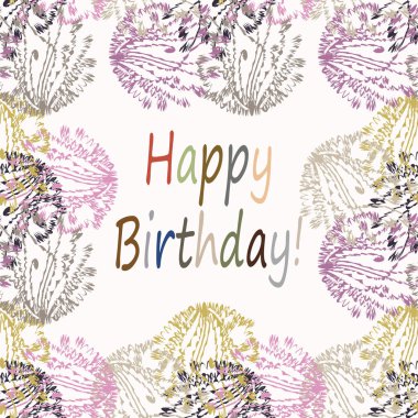 Çiçek desenli harflerle kutlu olsun çok renkli el çekilmiş