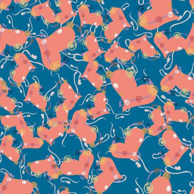 Soyut kalp doodle arka plan için seamless modeli