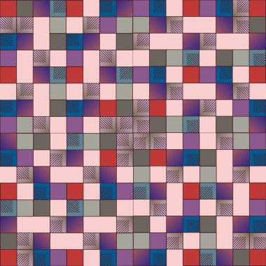 renkli grafik küpleri ve kareler duvar kağıdı, sorunsuz tasarlamak vektör çizim 