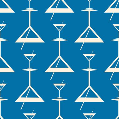 Tropik kokteyller desen, renkli kesintisiz vektör çizim