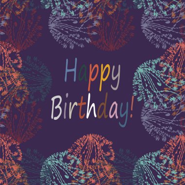 Çiçek desenli harflerle kutlu olsun çok renkli el çekilmiş