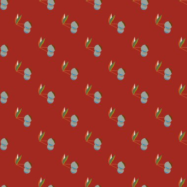 Şirin kiraz seamless modeli. Vektör çizim.