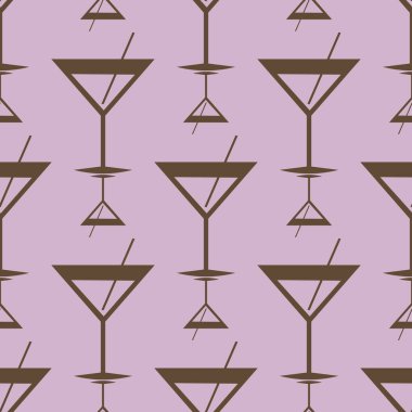 Tropik kokteyller desen, renkli kesintisiz vektör çizim