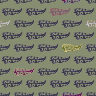 Memphis tarzı zemin ağaç yaprakları 