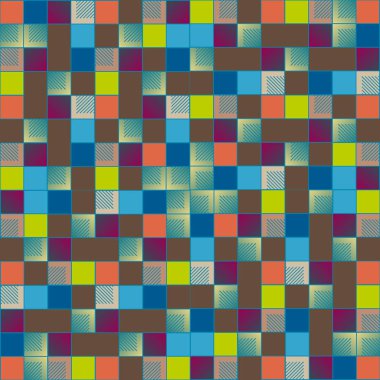 renkli grafik küpleri ve kareler duvar kağıdı, sorunsuz tasarlamak vektör çizim 