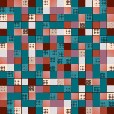 renkli grafik küpleri ve kareler duvar kağıdı, sorunsuz tasarlamak vektör çizim 