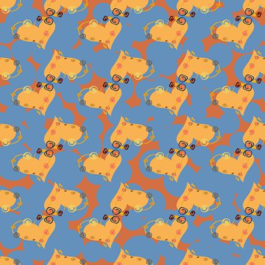 Soyut kalp doodle arka plan için seamless modeli