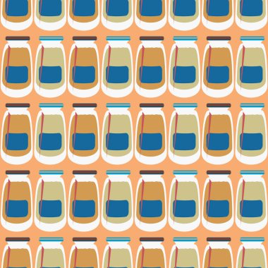 Kavanoz ile rustik ev konserve yeni dikişsiz desen arka planı için.