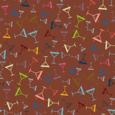 Tropik kokteyller desen, renkli kesintisiz vektör çizim