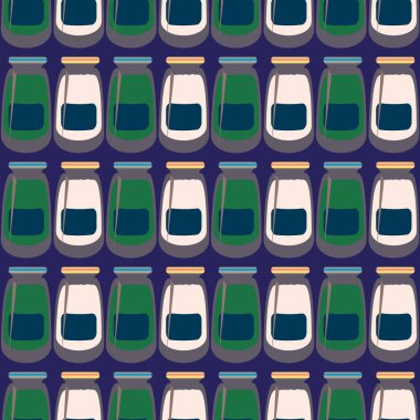 Kavanoz ile rustik ev konserve yeni dikişsiz desen arka planı için.