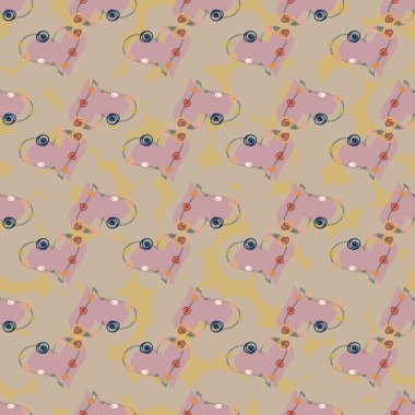 Soyut kalp doodle arka plan için seamless modeli