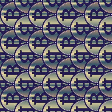 Renkli bitcoins işaretleri ile mali seamless modeli