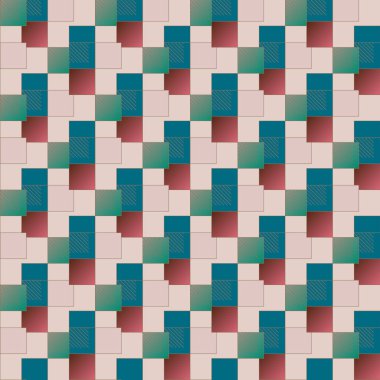 geometrik küpleri ve kareler arka plan sorunsuz tasarlamak vektör çizim