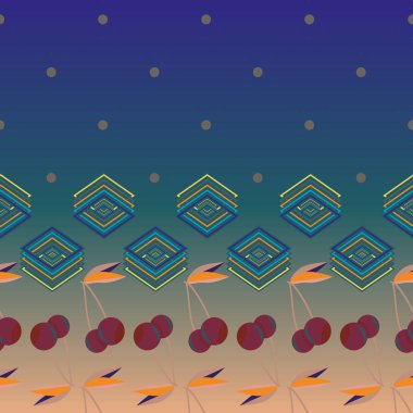 Şirin kiraz seamless modeli. Vektör çizim.