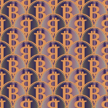 Renkli bitcoins işaretleri ile mali seamless modeli