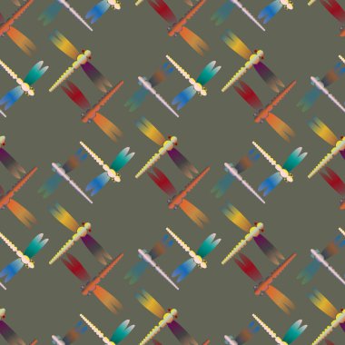 Dekoratif renkli seamless modeli ile şirin yusufçuk