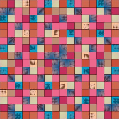 küpleri ve kareler duvar kağıdı, sorunsuz tasarlamak vektör çizim 