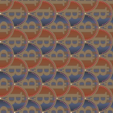 Renkli bitcoins işaretleri ile mali seamless modeli