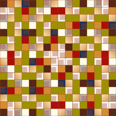 küpleri ve kareler duvar kağıdı, sorunsuz tasarlamak vektör çizim 