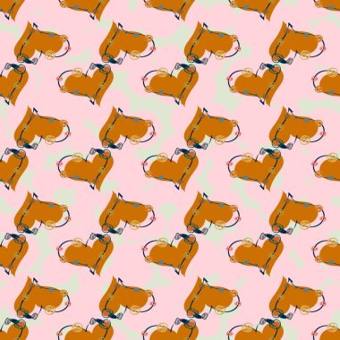 Soyut kalp doodle arka plan için seamless modeli 