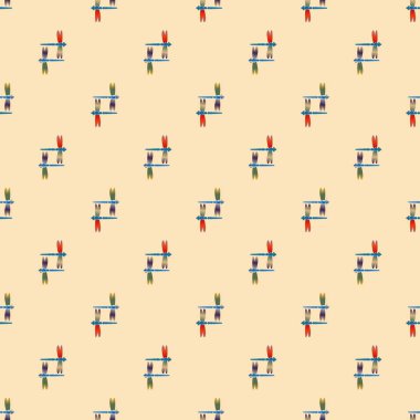 Yusufçuk seamless modeli. Vektör çizimler.