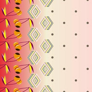 Şirin kiraz seamless modeli. Vektör çizim.