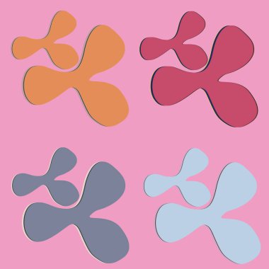 Su sıçramalarına ve parlak renkli boya arka plan üzerinde izole BLOB'lar vektör.