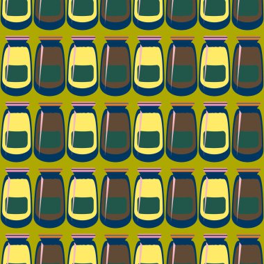 Kavanoz ile rustik ev konserve yeni dikişsiz desen arka planı için.