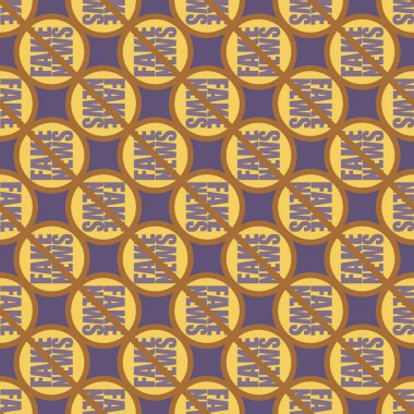 Logo sahte haberlerle kavramsal seamless modeli. İnsanlığın küresel sorunları.