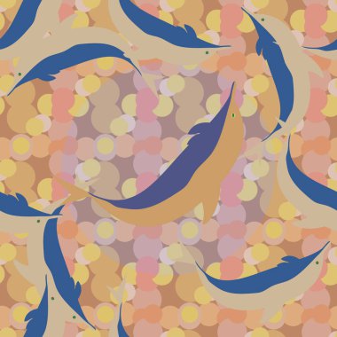 Dekoratif renkli seamless modeli sevimli yunuslar ile