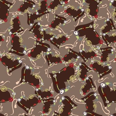 Soyut kalp doodle arka plan için seamless modeli 