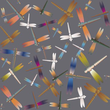 Yusufçuk seamless modeli. Vektör çizimler.