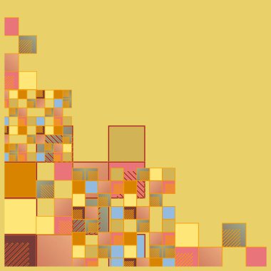 grafik Mozaik, vektör çizim küpleri ve kareler
