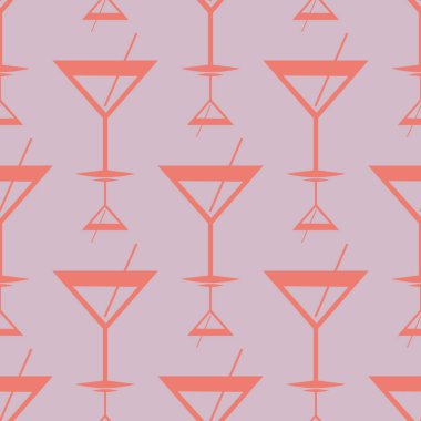 Tropik kokteyller desen, renkli kesintisiz vektör çizim