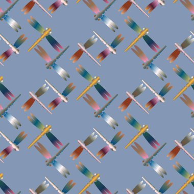 Dekoratif renkli seamless modeli ile şirin yusufçuk