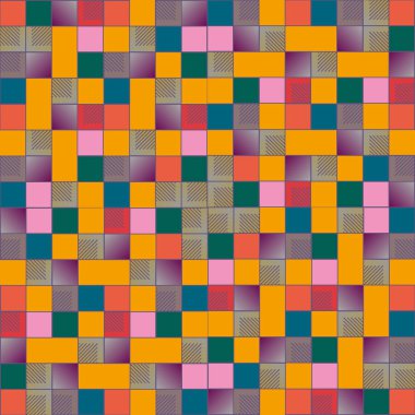 küpleri ve kareler duvar kağıdı, sorunsuz tasarlamak vektör çizim 