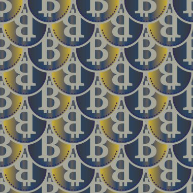 Renkli bitcoins işaretleri ile mali seamless modeli
