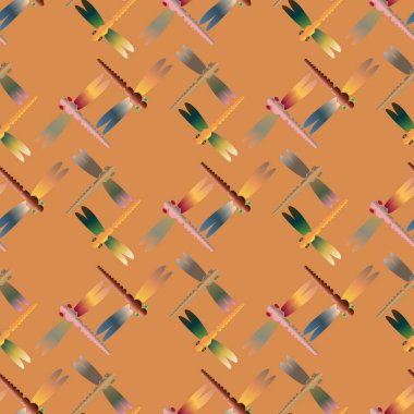 Dekoratif renkli seamless modeli ile şirin yusufçuk