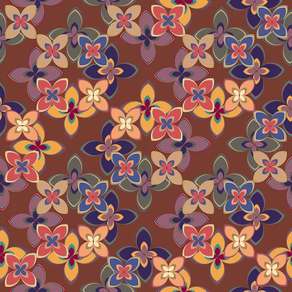 Abstrakta Geometriska Sömlös Blommönster För Bakgrund — Stock vektor