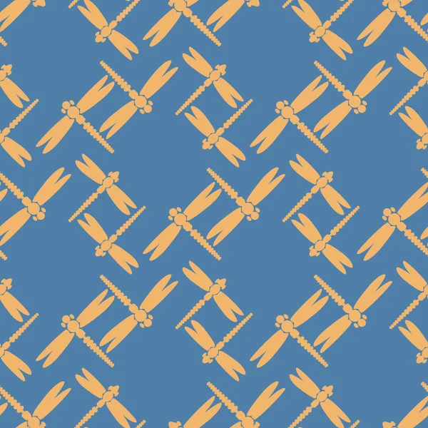 Dragonfly Sömlösa Mönster Vektor Illustrationer — Stock vektor