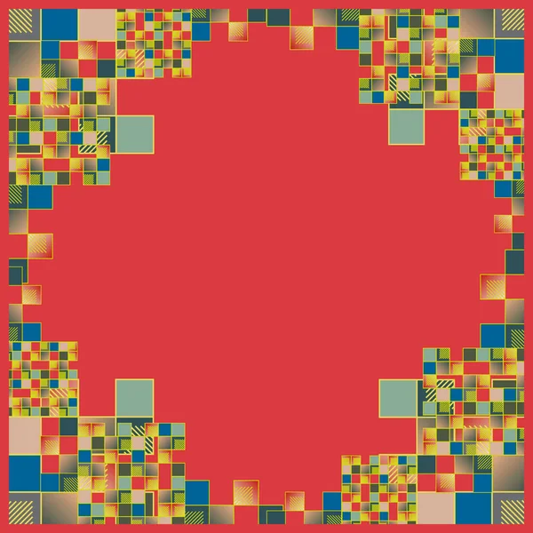 キューブと正方形の幾何学的な背景のシームレスな抽象的なベクトル イラスト — ストックベクタ