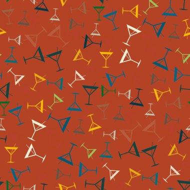 Tropik kokteyller desen, renkli kesintisiz vektör çizim