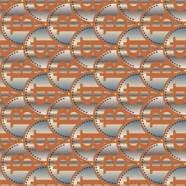 Renkli bitcoins işaretleri ile mali seamless modeli