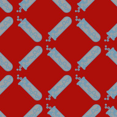 Kimya test tüpleri parlak arka plan üzerinde. Seamless modeli.