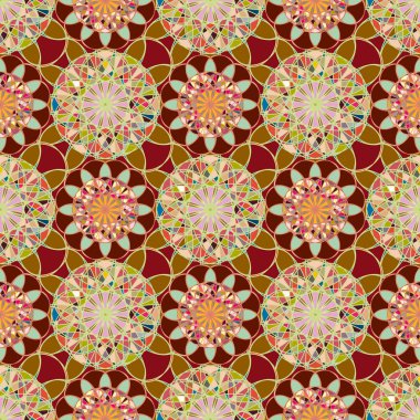 Renkli farklı renk seçenekleri sunan mozaik mandala arka plan