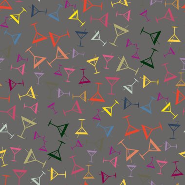 Tropik kokteyller desen, renkli kesintisiz vektör çizim