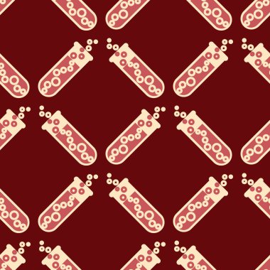 Kimya test tüpleri parlak arka plan üzerinde. Seamless modeli.